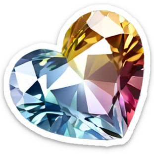 Heart shaped 56-carat mix color diamond sticker