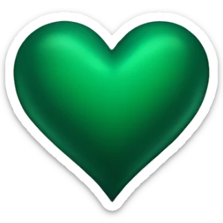Dark green heart sticker