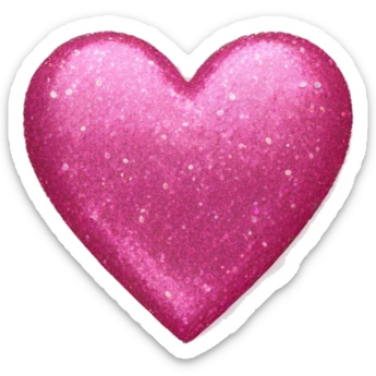 pink glitter heart sticker