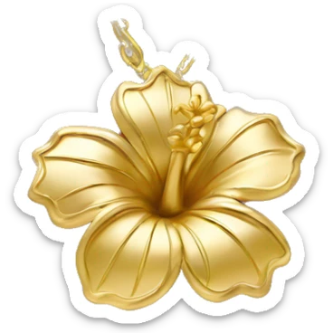 gold hibiscus necklace sticker