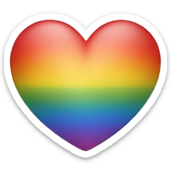 rainbow colored heart sticker