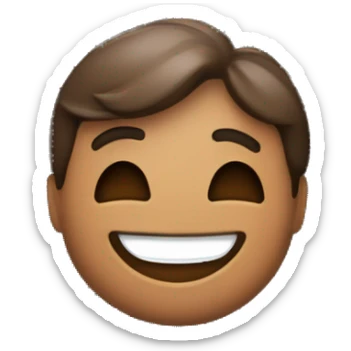 Persona hombre color bronceado pelo liso color negro con serquillo sonriendo con estrellas en los ojos miando al frete sticker