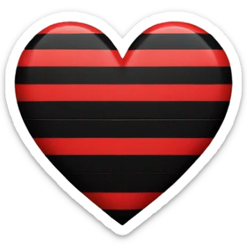 Red black stripe heart sticker