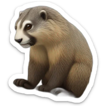 Louttre qui fait un câlin au une marmotte sticker