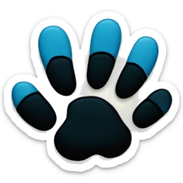 Baby blue square with a silhouette of a black panther paw in the middle sticker