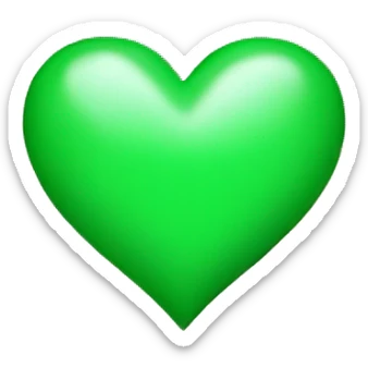 Green heart sticker