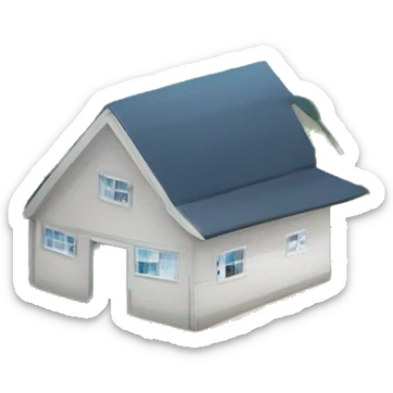 Ein weißes Haus, umgeben von einem Tennisplatz, einem Fußballplatz und einem Beachvolleyballfeld.   sticker