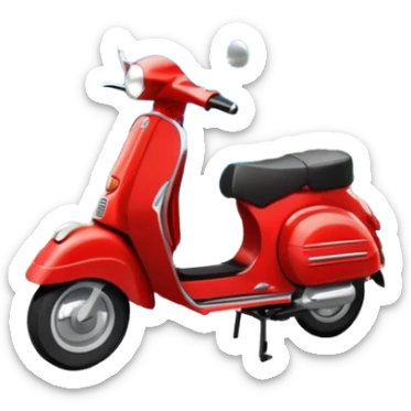 winding cliffside coastal road with a little red Vespa, Montenegro summer travel style sticker