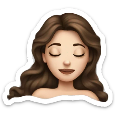 sleeping beauty brunette white girl with a silk pillow sticker