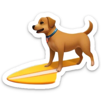 A beach in San Diego with massive waves and lots of dogs surfing sticker