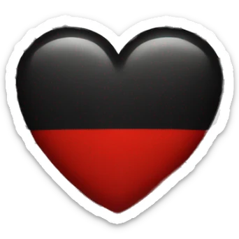 Red black stripe heart sticker