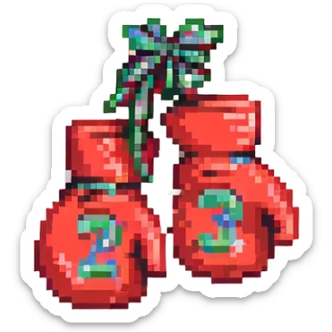 красные боксерские перчатки друг на друге с надписью "23", no background sticker