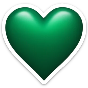 Dark green heart  sticker