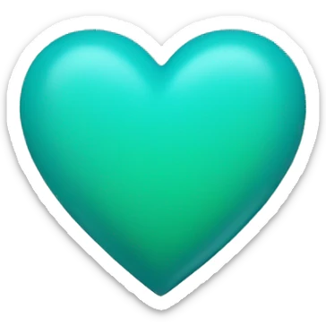 Color blue-green heart  sticker