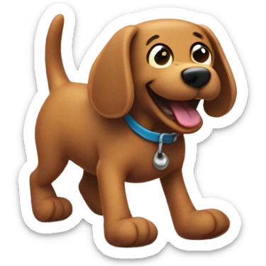 Poop emoji with full body walking poop emoji dog sticker