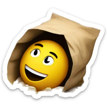 gold spilling out of bag of sack fallen on the ground sticker