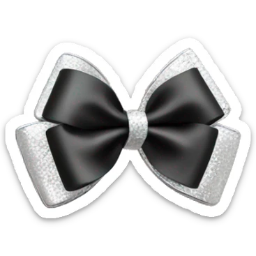 fancy silver earrings with a black bow sticker