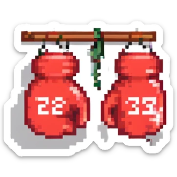 красные боксерские перчатки с надписью "23", no background sticker