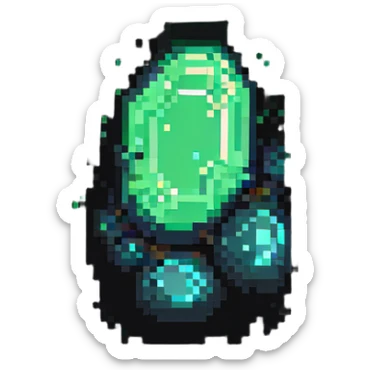 The heart of Te Fiti glowing green stone sticker