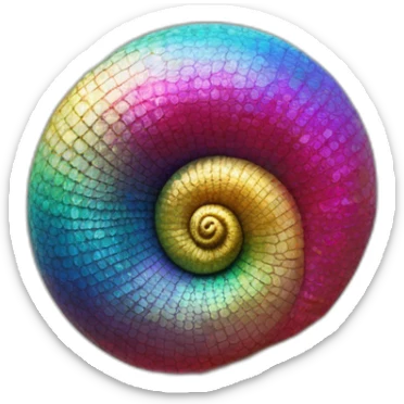 modern sculpture of a colorful sea snail on a golden glittering pedestal, zoomed-out view of the entire statue, 4K resolution sticker