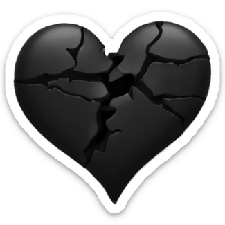 Black broken heart  sticker
