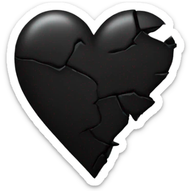 Black broken heart sticker