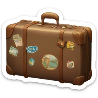suitcase with vintage travel stickers sticker