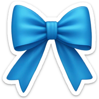 Blue bow sticker