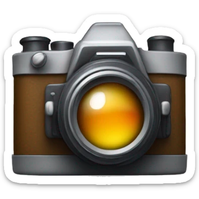 Create an emoji of a Camera that captures the essence of cinema. It should be vibrant, visually appealing, 
and embody the spirit of filmmaking. Include details that make it recognizable 
and engaging for movie lovers.
 sticker