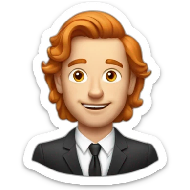 Un jeune homme roux habiller dans un style old money sticker