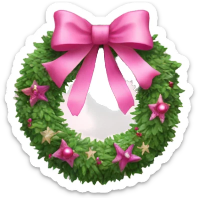Pink Christmas whreath sticker