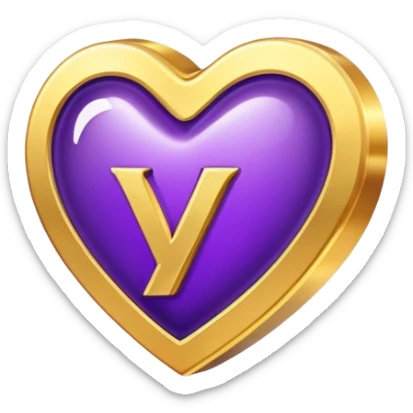 The golden Letter “Y” inside a Purple Heart sticker