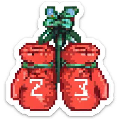 красные боксерские перчатки друг на друге с надписью "23", no background sticker