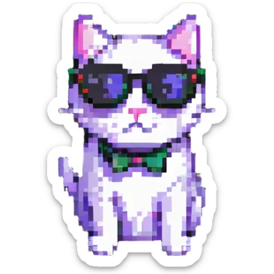 stylish cat in sunglasses sticker