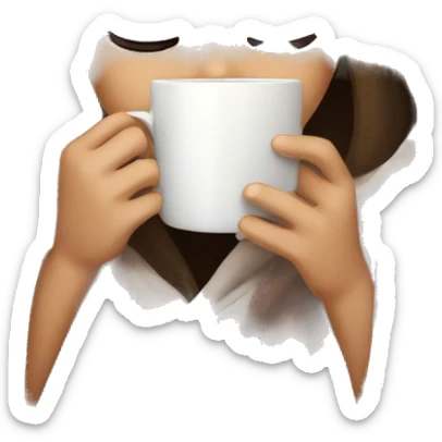 girl inside a blanket sipping coffee eyes closed sticker