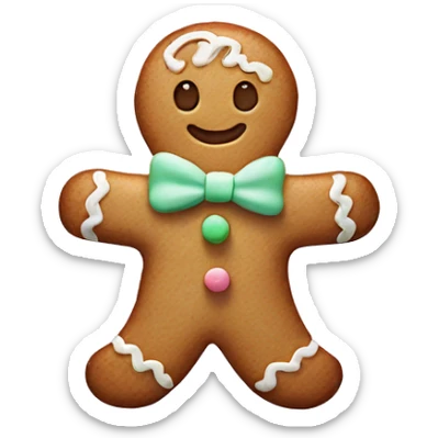 Pastel gingerbread man sticker