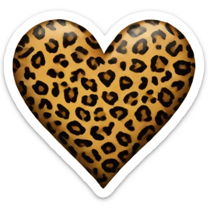 Leopard print heart sticker