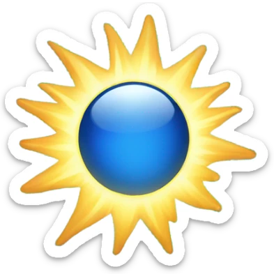 Blue sun sticker
