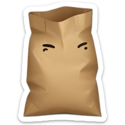 a person hiding their head in a paper bag full of shame sticker