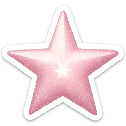 pale pink star sparkle sticker