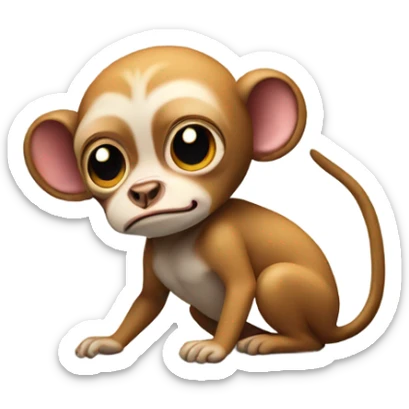 Small monkey putting a chihuahua in a headlock but upper half of their bodies and the monkey is angry sticker