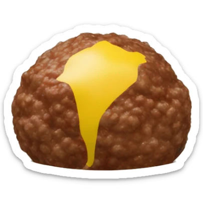 "Create an emoji of a meatball covered by the Swedish flag, clearly showing both the meatball and the blue and yellow flag." sticker