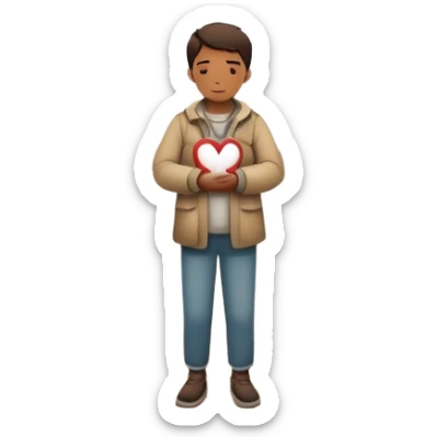 The image shows a person across a fog, bridge emotional tones. In their hands, they carry 2 symbolic tools labeled “Compassion” and “Forgiveness,” suggesting healing after emotional pain-- hearts sticker