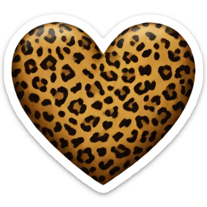 Leopard print heart sticker