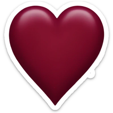 burgundy heart sticker