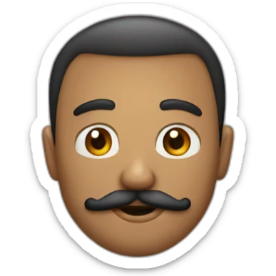 hombre 27 años de pelo negro y cabeza redonda con un gran bigote durmiendo sticker