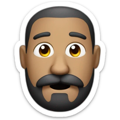 hombre gordo de pelo negro y cabeza redonda con un gran bigote durmiendo sticker