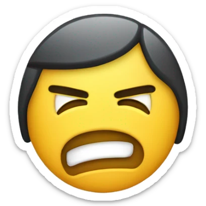 classic apple iphone brand yellow face emoji style annoyed funny gun tired circle yellow face emoji sticker