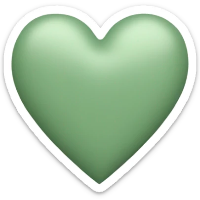 Sage green heart  sticker