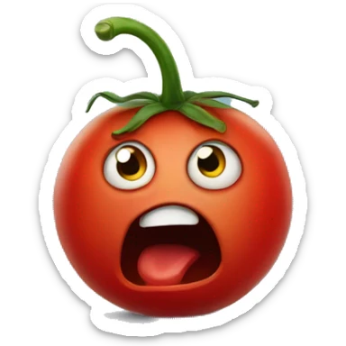 scared tomato sticker